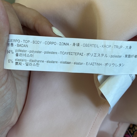 ZARA Zippered Turtleneck Collar Sleeveless Top • Light Baby Pink • M Medium - Picture 6 of 9